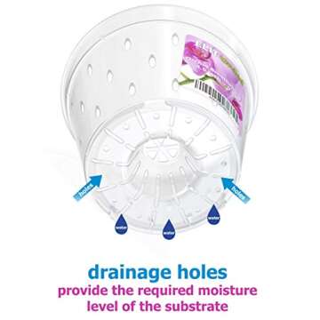 SMEREKA Orchid Pots with Holes Indoor Clear Plastic Plant Pot Set (4.5" - 5 Pack)