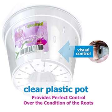 SMEREKA Orchid Pots with Holes Indoor Clear Plastic Plant Pot Set (4.5" - 5 Pack)