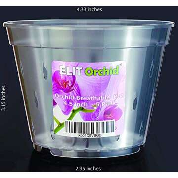 SMEREKA Orchid Pots with Holes Indoor Clear Plastic Plant Pot Set (4.5" - 5 Pack)