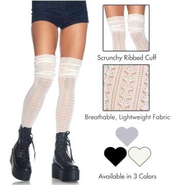 Stylish Leg Avenue Pointelle Knee Socks for Women