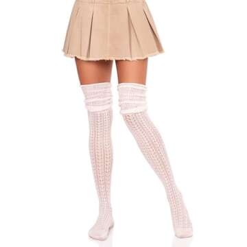 Stylish Leg Avenue Pointelle Knee Socks for Women