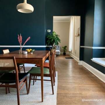 BACKDROP | Premium Exterior Paint | Semi-Gloss Finish for Outdoor Trim & Doors | Self-Priming, Low VOC, Green Wise Certified | SURF CAMP - Dark Blue With Green Undertones | 0.5 Gallon