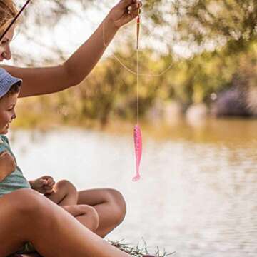 20 Pcs Fishing Soft Lure 7.5cm/2g Plastic T Tail Bait Artificial Worm Swimbait for Bass Trout Walleye Fishing Accessory(Pink)