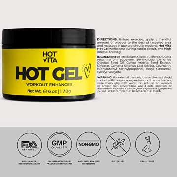 Hot Vita Hot Gel – Sweat Cream Workout Enhancer Belly Slimming Gel (6 oz)