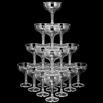 Zopeal 50 Pcs Unbreakable Champagne Glasses for Parties