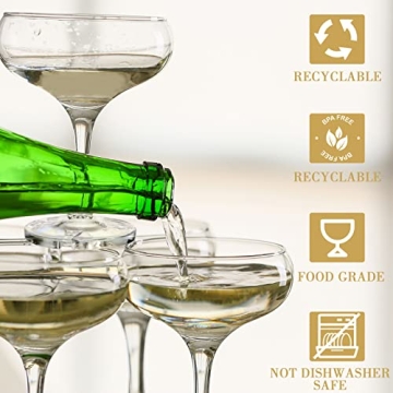 Zopeal 50 Pcs Unbreakable Champagne Glasses for Parties
