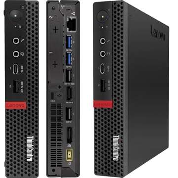 Lenovo ThinkCentre M920Q Tiny Desktop Computer, Intel 8th Gen Core i7-8700T up to 4.0GHz, 32GB DDR4 RAM, 1TB SSD, HDMI, DP, Wi-Fi, Keyboard and Mouse, Windows 11 Pro (Renewed)
