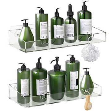 Durmmur Clear Shower Shelves - Easy Install Acrylic Storage