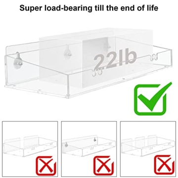 Durmmur Clear Shower Shelves - Easy Install Acrylic Storage