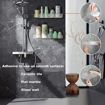 Durmmur Clear Shower Shelves - Easy Install Acrylic Storage