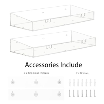 Durmmur Clear Shower Shelves - Easy Install Acrylic Storage