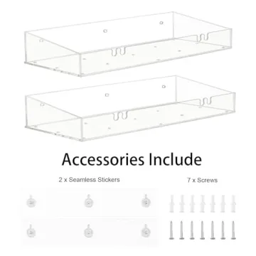 Durmmur Clear Shower Shelves - Easy Install Acrylic Storage