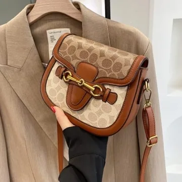 Stylish Women Small Crossbody Bag with Golden Buckle