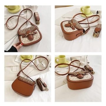 Stylish Women Small Crossbody Bag with Golden Buckle