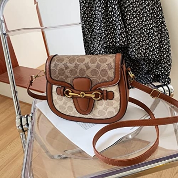 Stylish Women Small Crossbody Bag with Golden Buckle