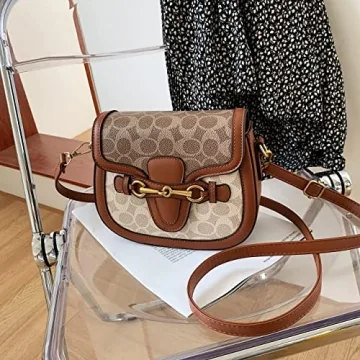 Stylish Women Small Crossbody Bag with Golden Buckle