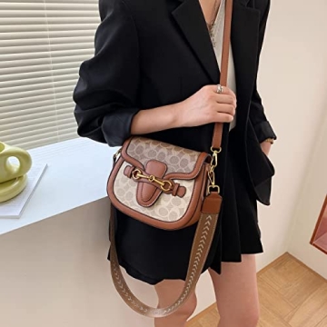 Stylish Women Small Crossbody Bag with Golden Buckle