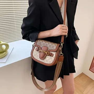 Stylish Women Small Crossbody Bag with Golden Buckle