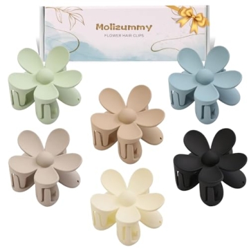 6PCS Matte Flower Hair Clips for Thick and Thin Hair