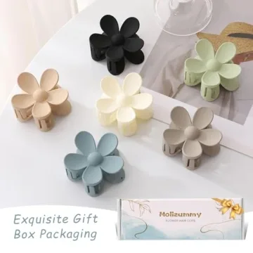 6PCS Matte Flower Hair Clips for Thick and Thin Hair