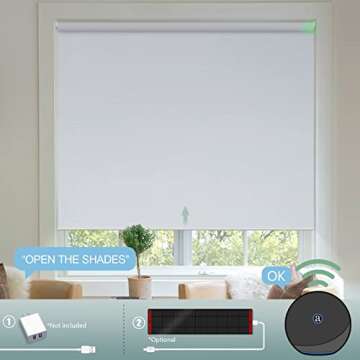 Yoolax Motorized Blinds with Remote, Blackout Smart Blinds for Windows Motorized Roller Shades, Auto...
