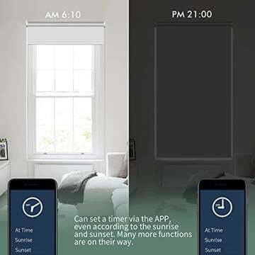 Yoolax Motorized Blinds with Remote, Blackout Smart Blinds for Windows Motorized Roller Shades, Automatic Window Shades Work with Alexa for Bedroom Living Room, Custom Size (Fabric Greyish White)