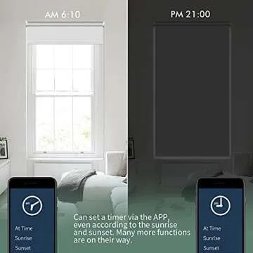 Yoolax Motorized Blinds with Remote, Blackout Smart Blinds for Windows Motorized Roller Shades, Automatic Window Shades Work with Alexa for Bedroom Living Room, Custom Size (Fabric Greyish White)