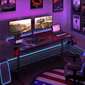 SEVEN WARRIOR 55IN Gaming Desk with Dual Monitor Mount - Perfect for Gaming and Work