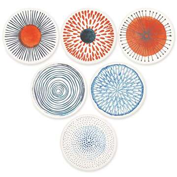 AD Set of 6 Decorative Absorbent Coasters for Drinks