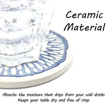 AD Set of 6 Decorative Absorbent Coasters for Drinks