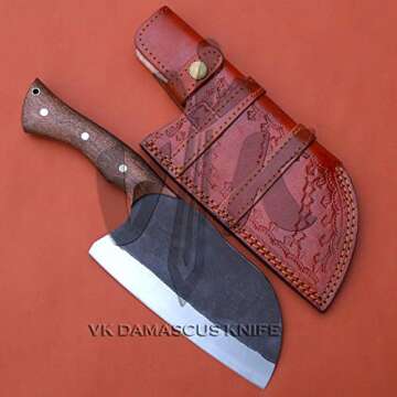 JNR Traders Handmade Serbian Knife - Serbian Chef Knife, Meat Cleaver Chefs Knife with Sheath, Rust Free 440c Steel Blade Professional 12 Inch 5511