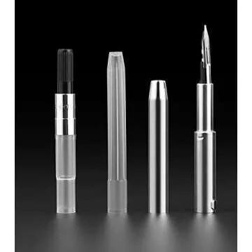 Majohn A1 Press Fountain Pen with Box, Retractable Extra Fine Nib Metal Pearl White Ink Pen with Converter for Writing (No Clip Version)