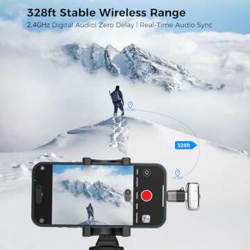 ZealSound Mini Wireless Lavalier Mic for iPhone iPad Android