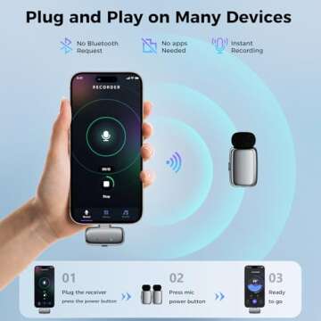 ZealSound Mini Wireless Lavalier Mic for iPhone iPad Android