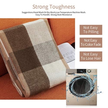 Farridoro Wool Fringe Throw Blanket for Home Christmas