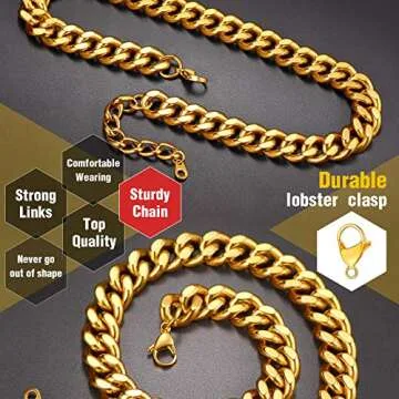 Stylish Gold Chain Necklaces for Men in Stainless Steel