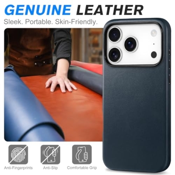 SHIELDON Leather iPhone 17 Pro Case with MagSafe Compatibility