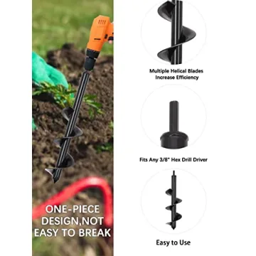 SYITCUN 4"x12" Auger Drill Bit for Effortless Planting