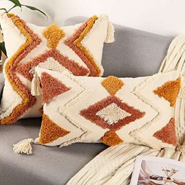 Merrycolor Boho Lumbar 12x20 Throw Pillow Cover