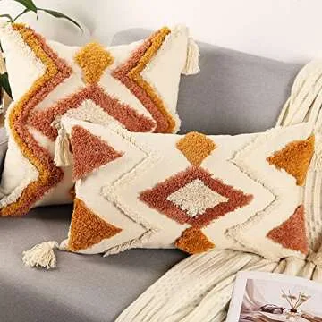 Merrycolor Boho Lumbar 12x20 Throw Pillow Cover