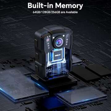 BOBLOV M5 2K Police Body Camera, GPS Enabled &1440P Body Mounted Cam, 64G Body Cam Built-in 4200MAH Battery,12Hours Record, IP67 Waterproof, Night Vision Law Enforcement with Car Suction Mount