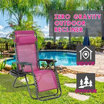 FDW Zero Gravity Chair Patio Chairs Set of 2 Lawn Chair Outdoor Chair Anti Recliner Chair Deck Chairs Folding Lounge Chair Camping Chairs Beach Chairs Pool Chair