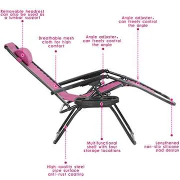 FDW Zero Gravity Chair Patio Chairs Set of 2 Lawn Chair Outdoor Chair Anti Recliner Chair Deck Chairs Folding Lounge Chair Camping Chairs Beach Chairs Pool Chair