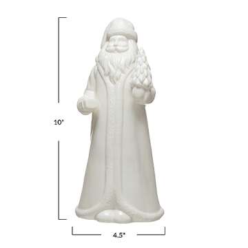 Creative Co-Op Stoneware Santa Figurine for Holiday Decor