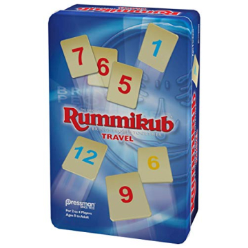 Rummikub in Travel Tin - The Original Rummy Tile Game by Pressman, Blue (B07GLGBW9X)