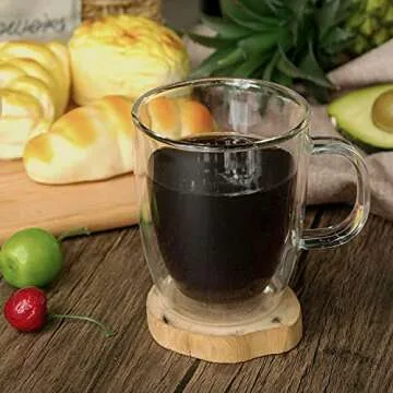 Stylish Double Wall Glass Coffee Mugs Set - 12oz/16oz