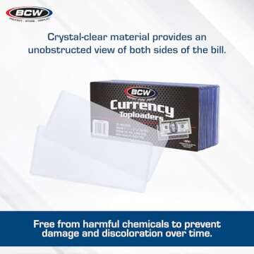 BCW Currency Topload Holder - Protect Your Bills with Rigid PVC Design