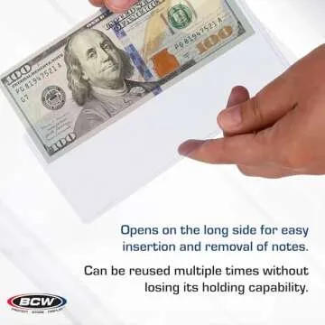 BCW Currency Topload Holder 25-Pack for US Dollar Bills