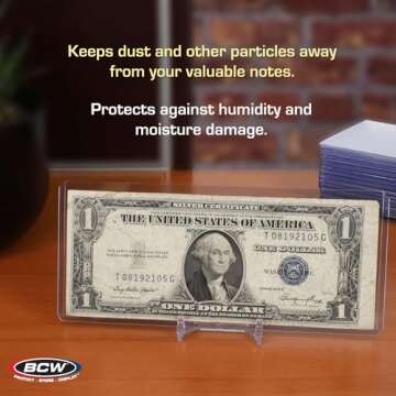 BCW Currency Topload Holder 25-Pack for US Dollar Bills