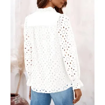 Stylish PRETTYGARDEN Women's Blouse with Puff Sleeves